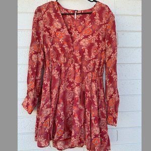 Free People long sleeve babydoll dress